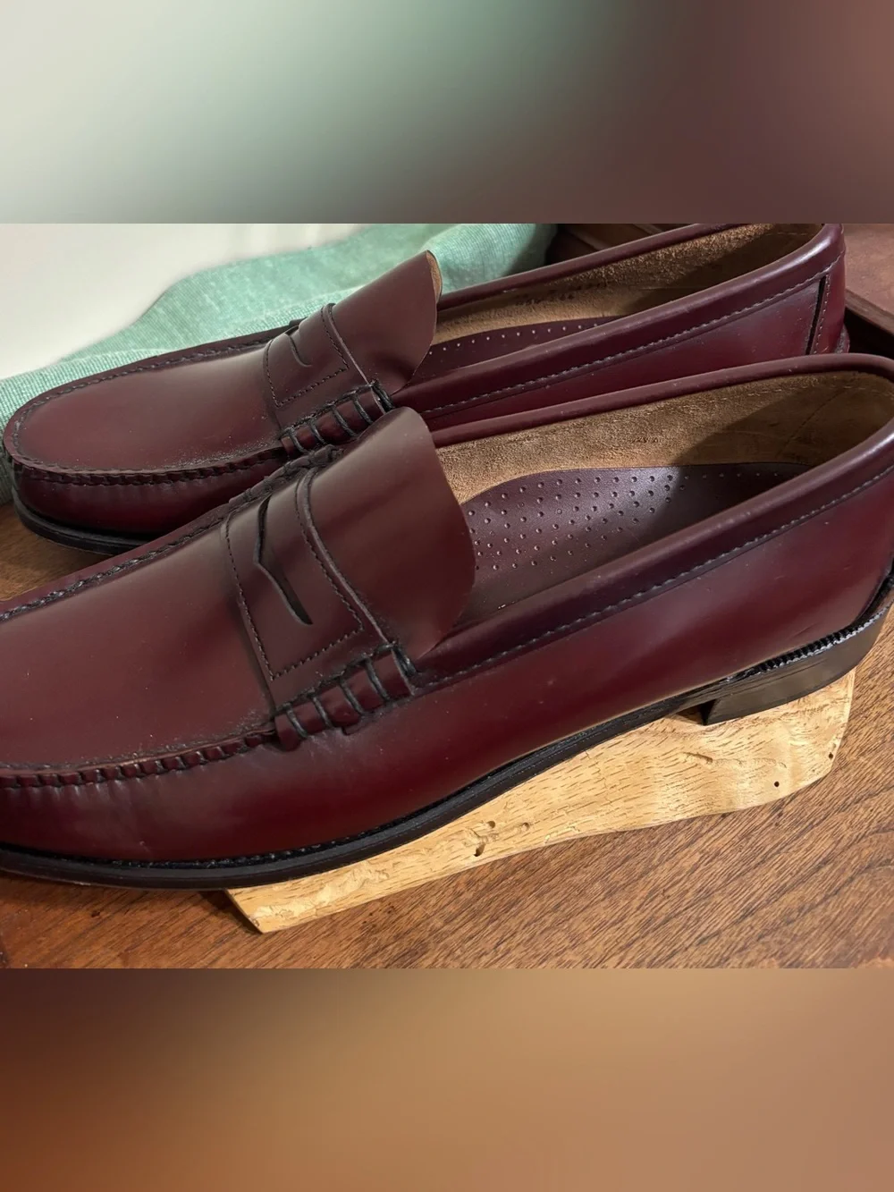 Sebago Classic Dan USA Handsewn Burgundy Leather Penny Loafers 15 B